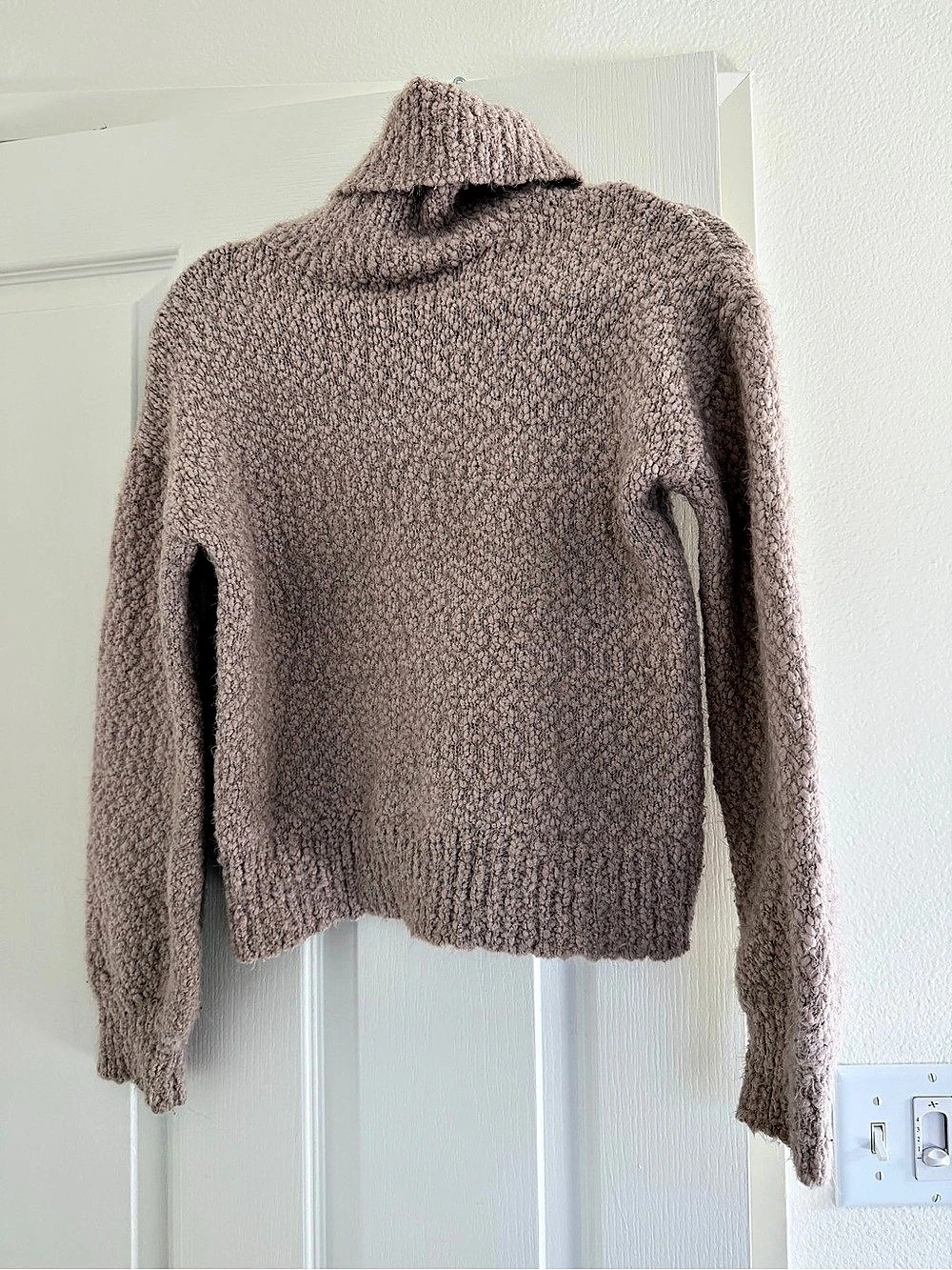 YES LOLA Fuzzy Turtleneck Sweater in Pink Size Small